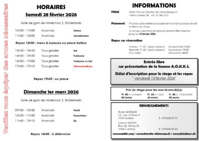 Flyer stage de Kobudo 2